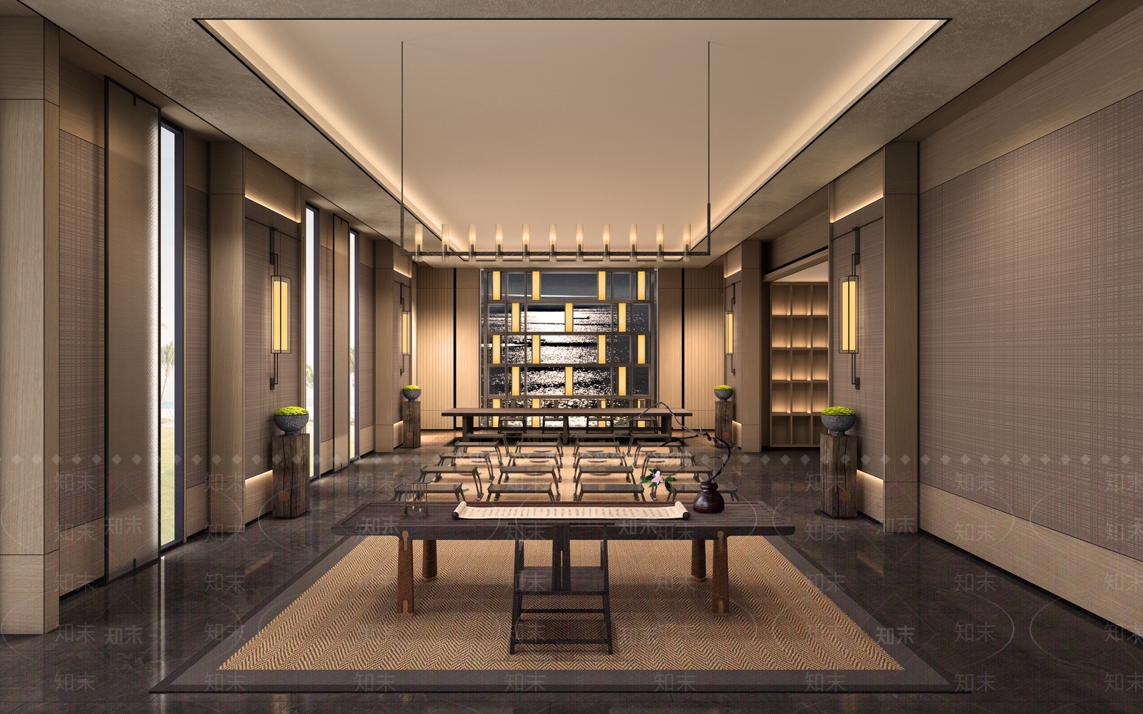 新中式茶室SU模型下载【ID:791639672】