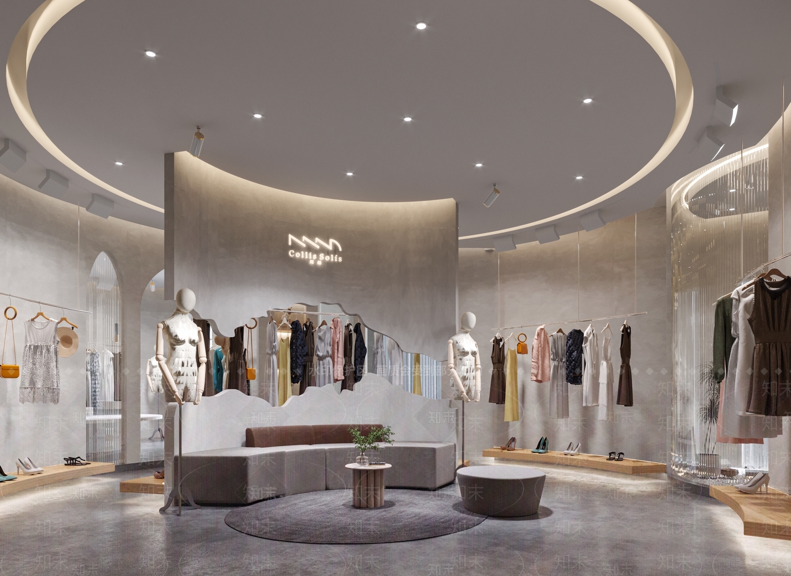 侘寂风服装店3D模型下载【ID:591659482】