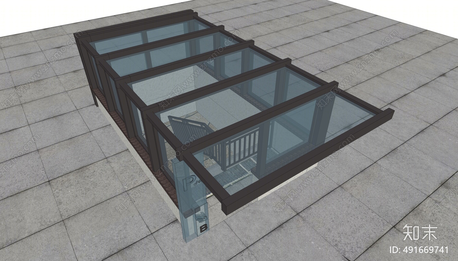 现代地下通道入口SU模型下载【ID:491669741】