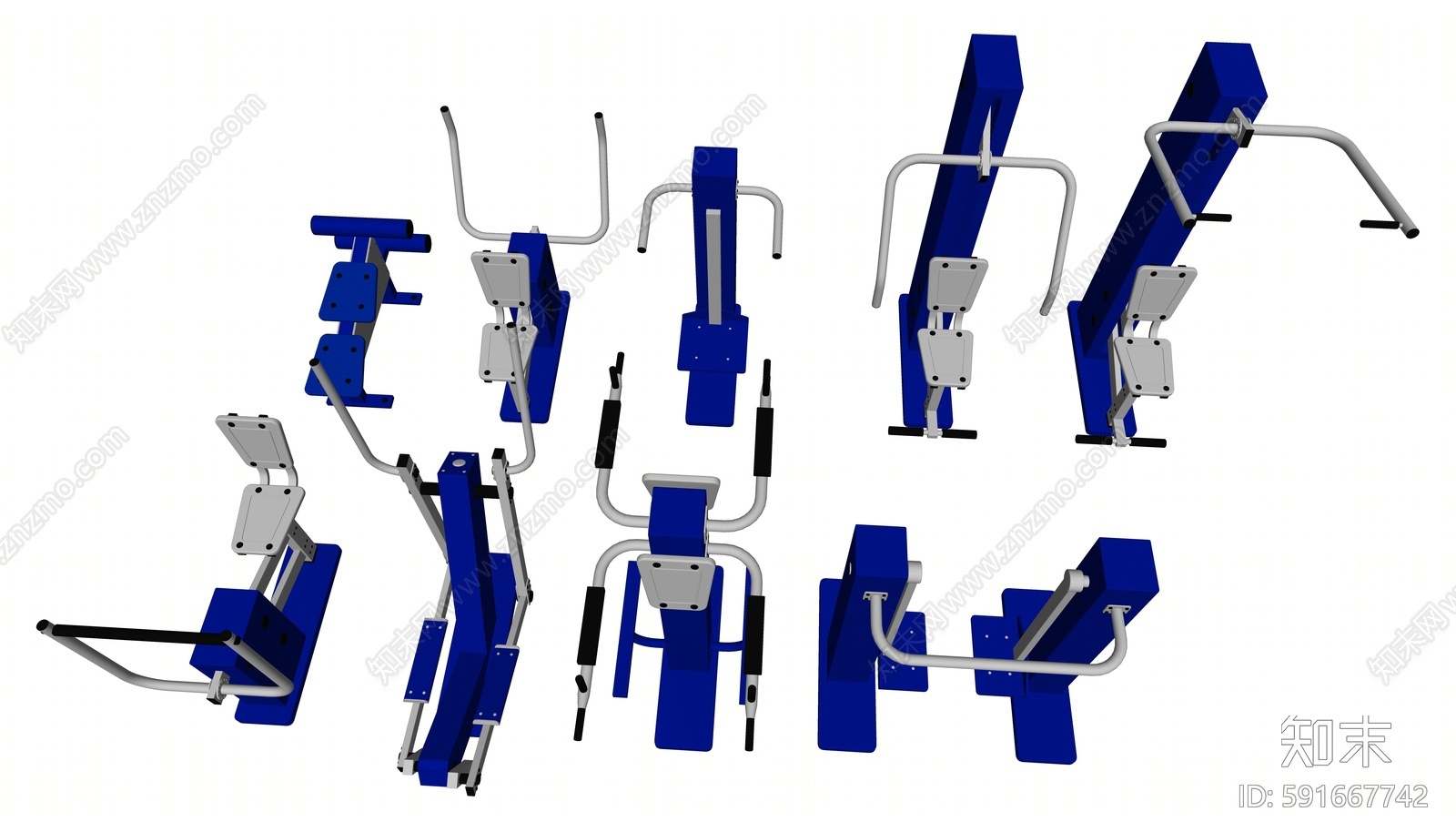现代健身器材SU模型下载【ID:591667742】