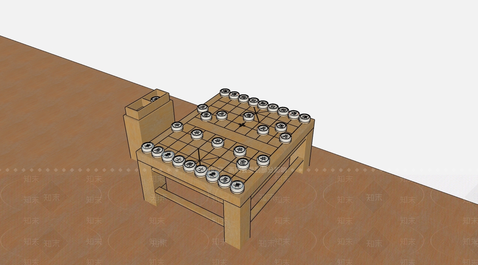 中式象棋桌SU模型下载【ID:691675644】