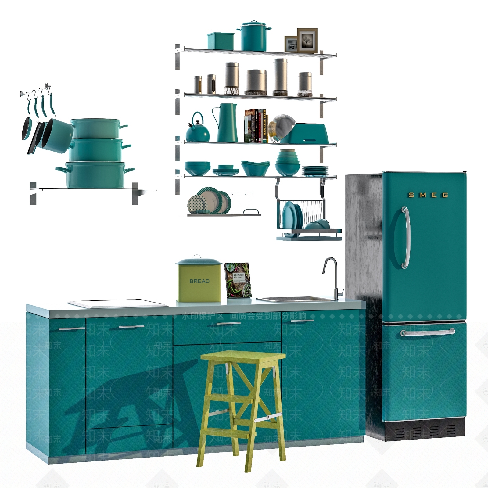 北欧橱柜组合3D模型下载【ID:991691594】