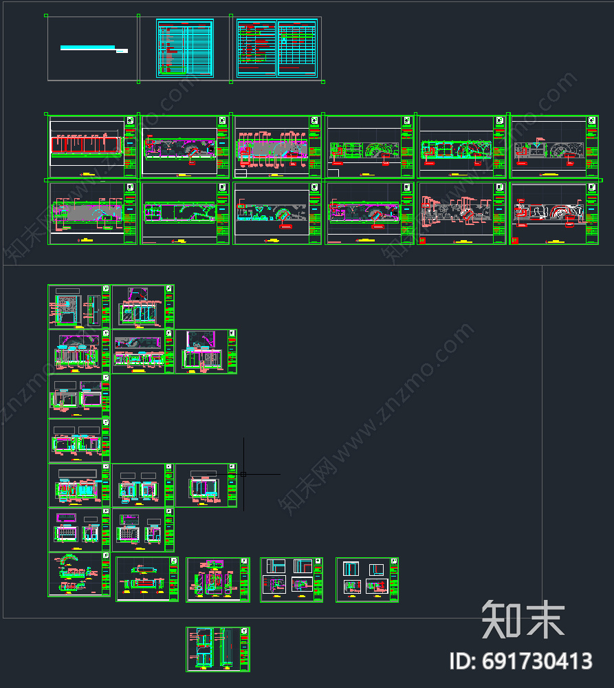 氧气空间设计米店cad施工图下载【ID:691730413】