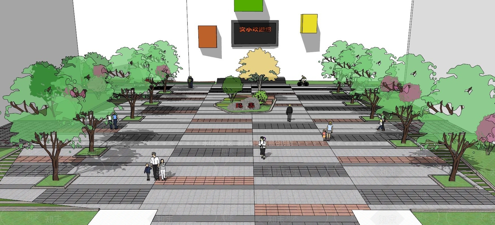 现代学校SU模型下载【ID:591732333】
