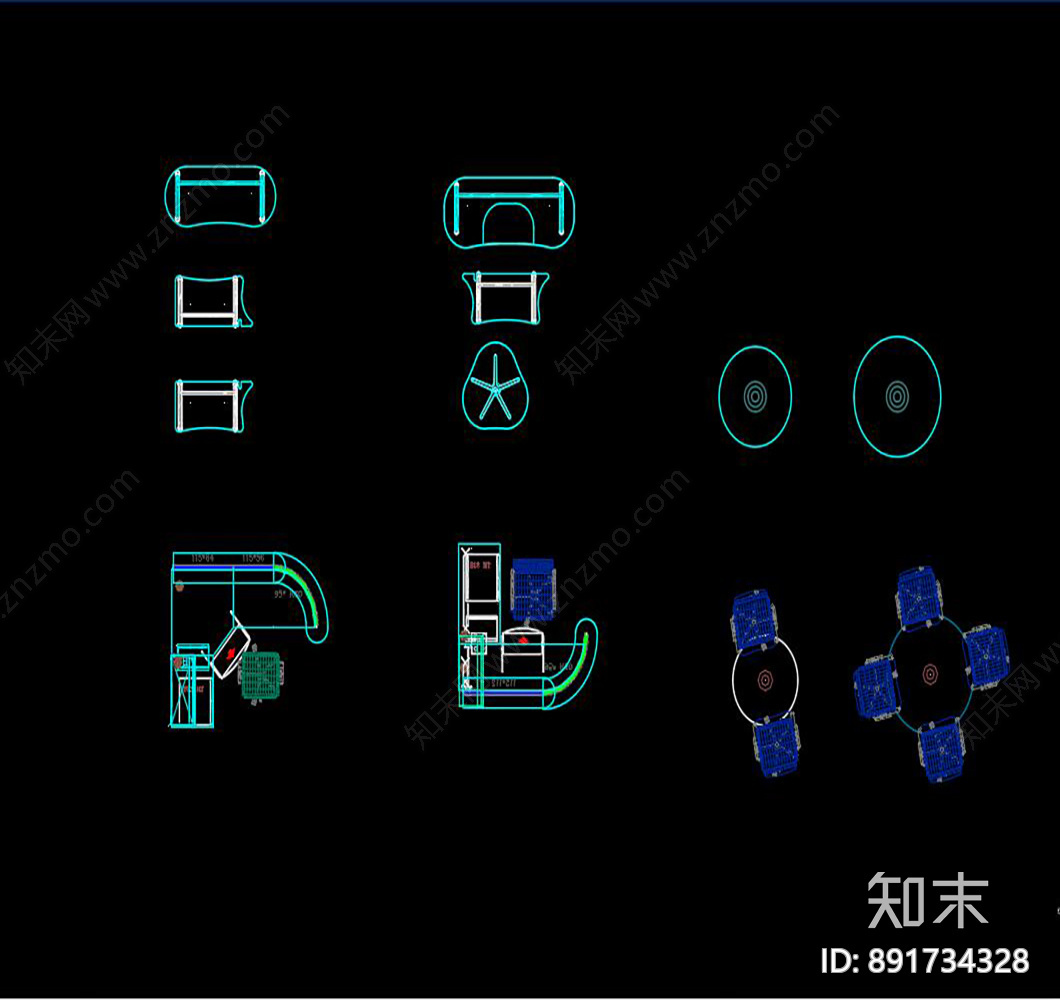 办公室家具施工图下载【ID:891734328】