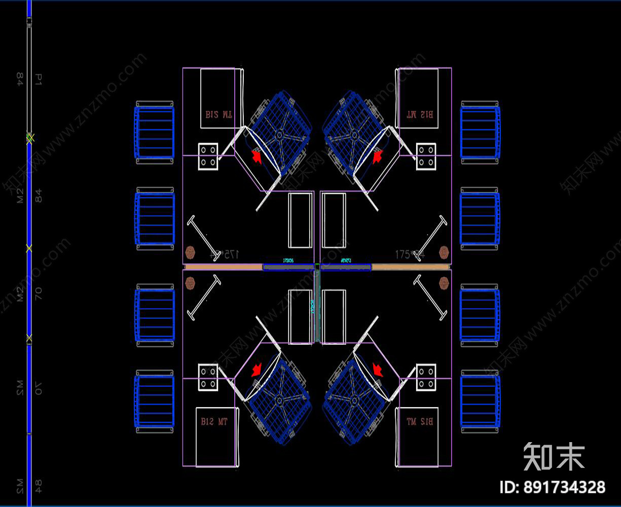 办公室家具施工图下载【ID:891734328】