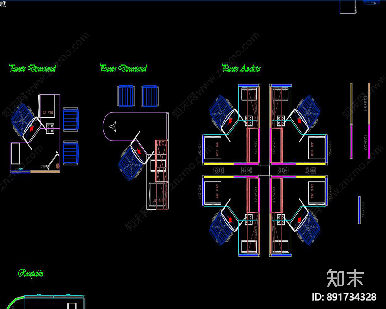 办公室家具施工图下载【ID:891734328】