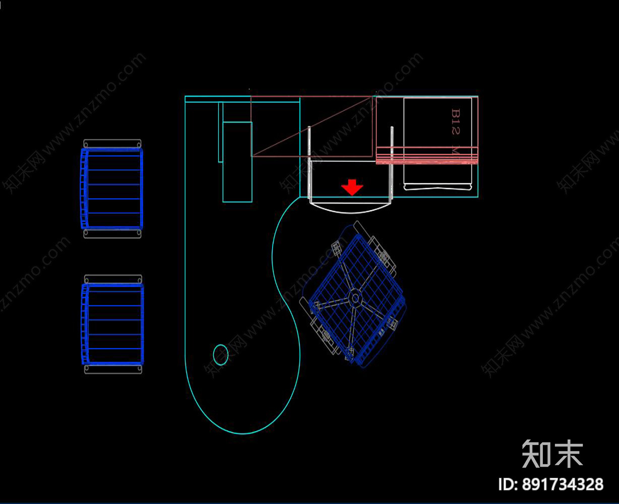 办公室家具施工图下载【ID:891734328】