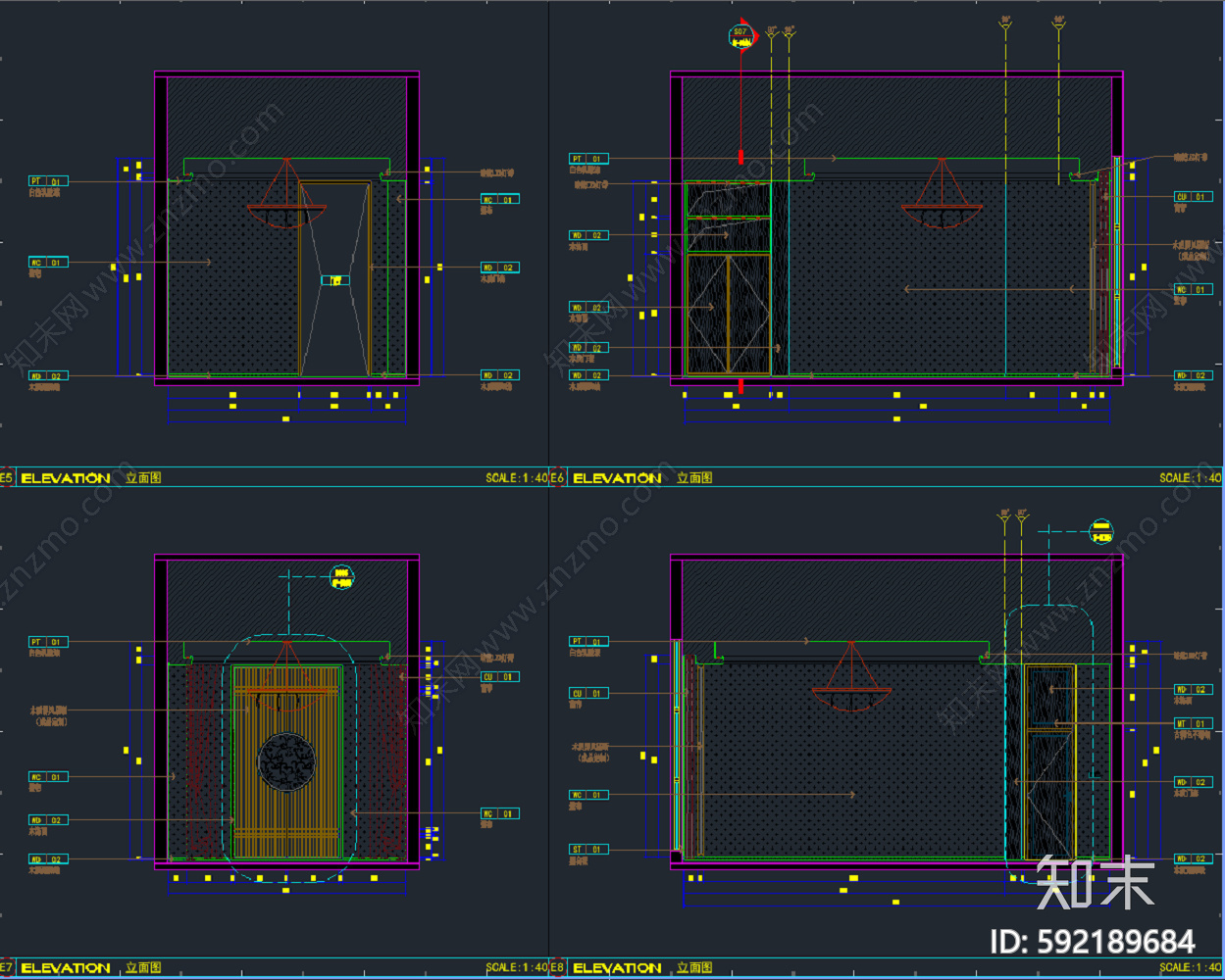 新古典会所cad施工图下载【ID:592189684】