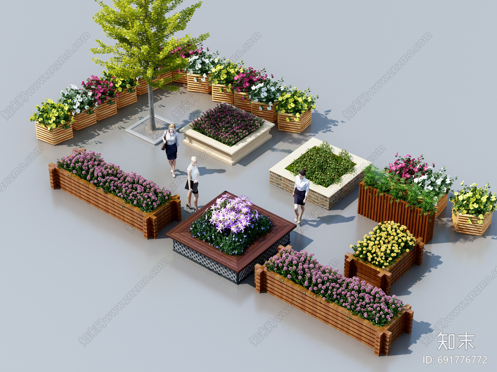 现代花坛花钵3d模型 Id 知末3d模型网 现代花坛花钵3d模型 Id 知末3d模型网