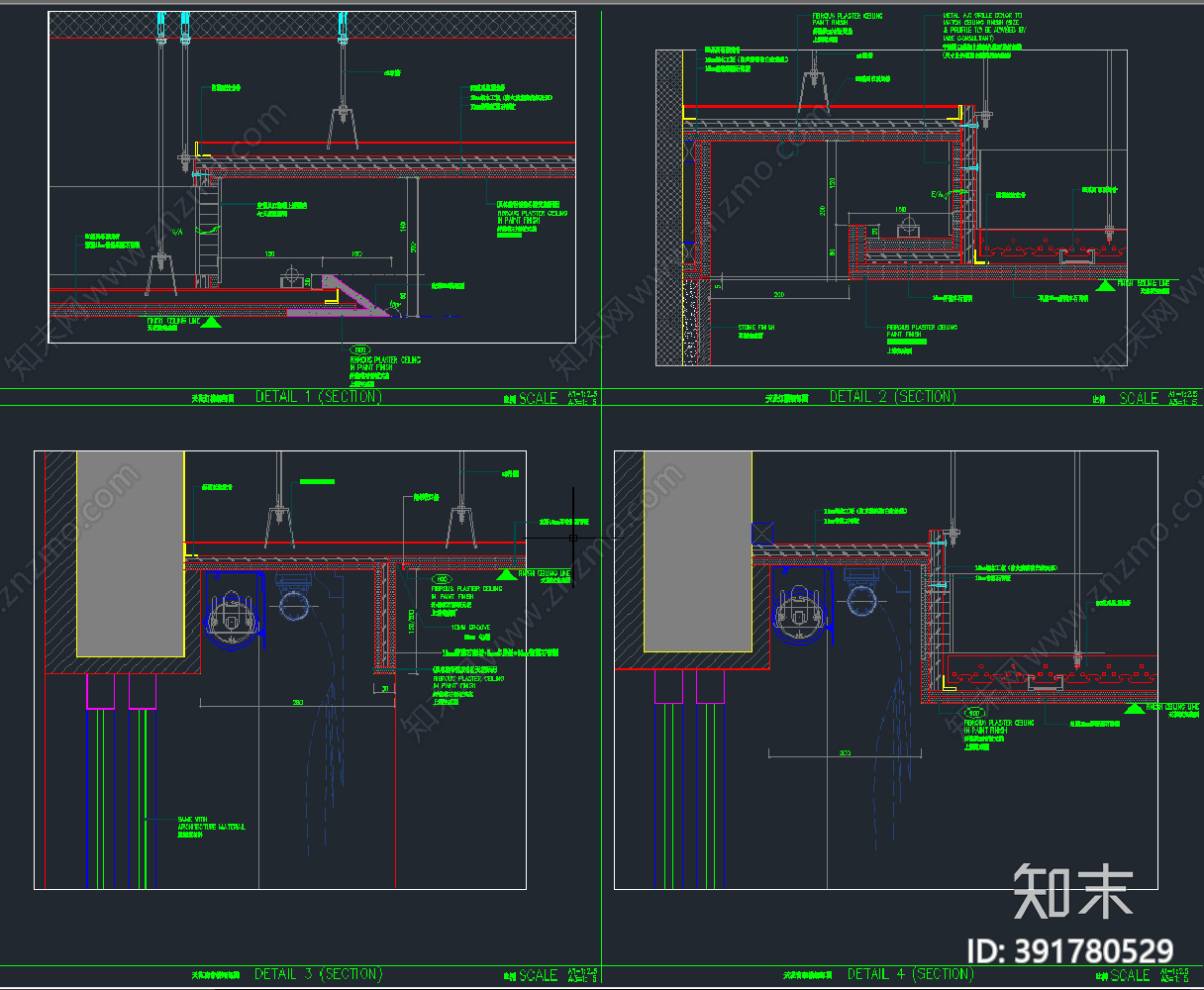 售楼中心cad施工图下载【ID:391780529】