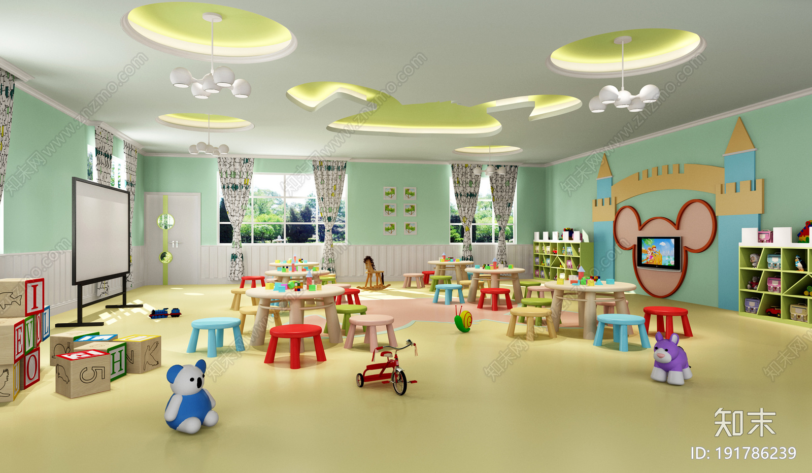 幼儿园cad施工图下载【ID:191786239】