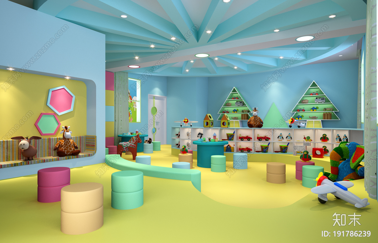 幼儿园cad施工图下载【ID:191786239】