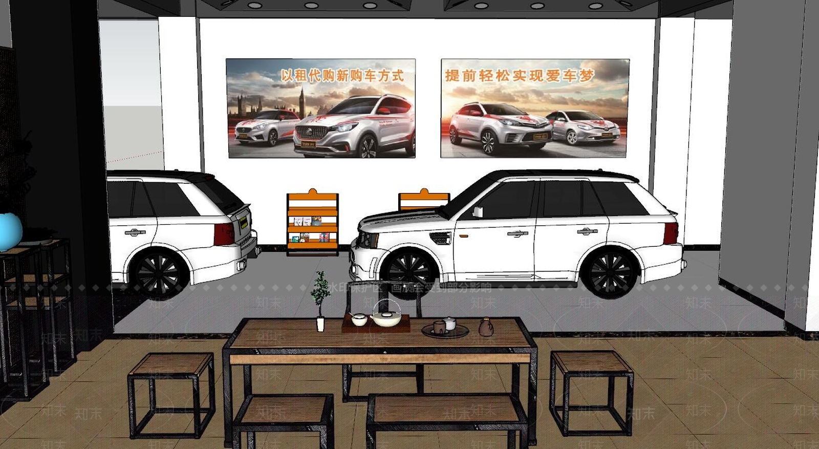 现代汽车展厅SU模型下载【ID:491788895】