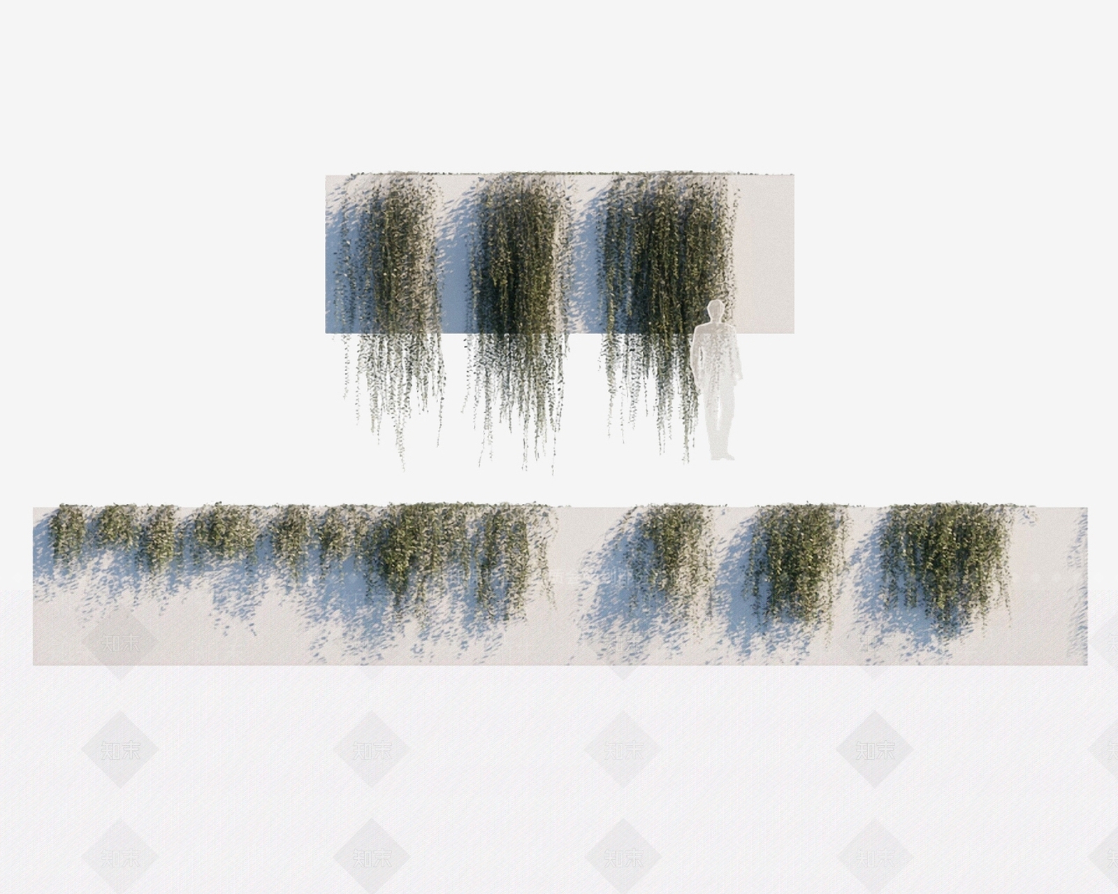 现代绿植墙3D模型下载【ID:491788252】