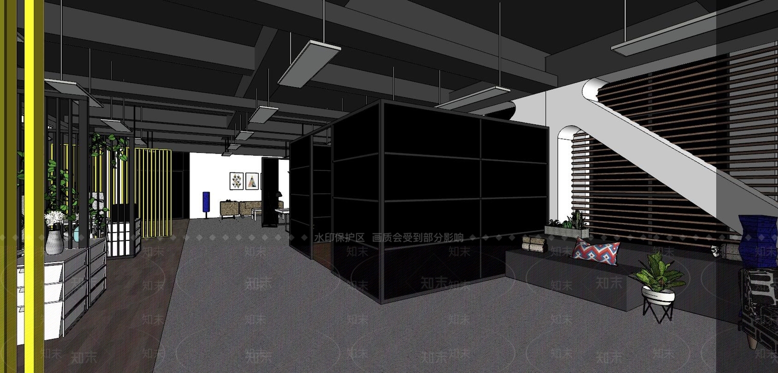现代办公室SU模型下载【ID:391794189】