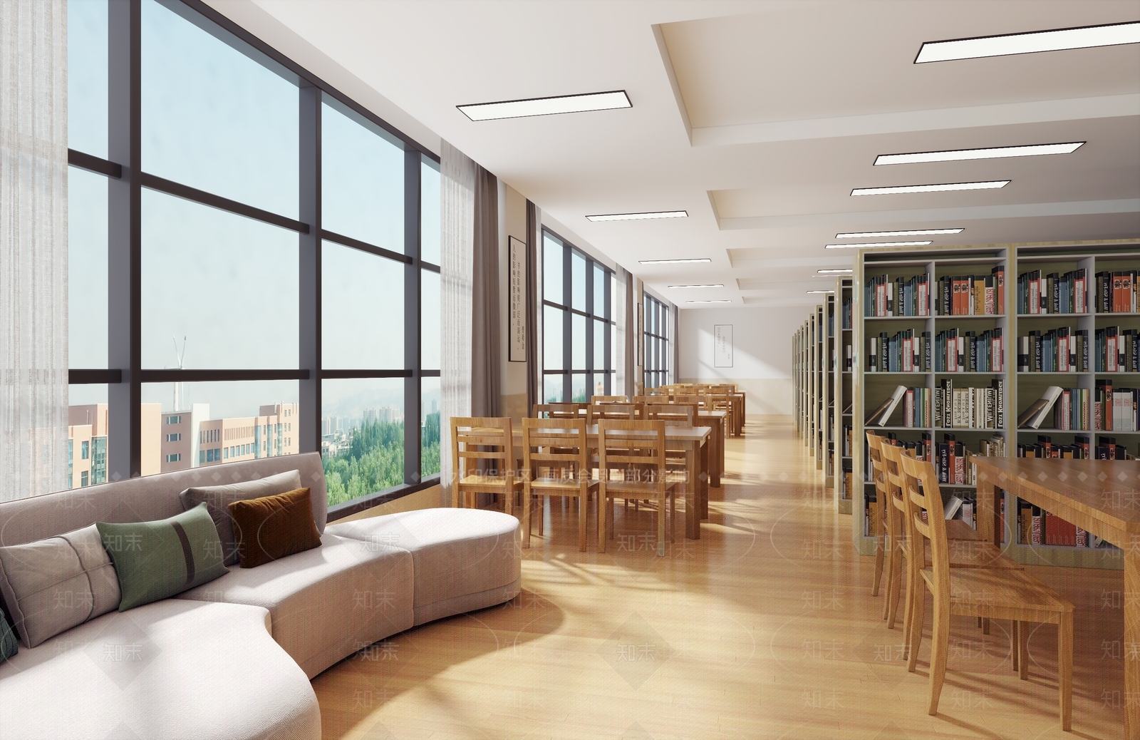 现代图书馆3D模型下载【ID:891806261】