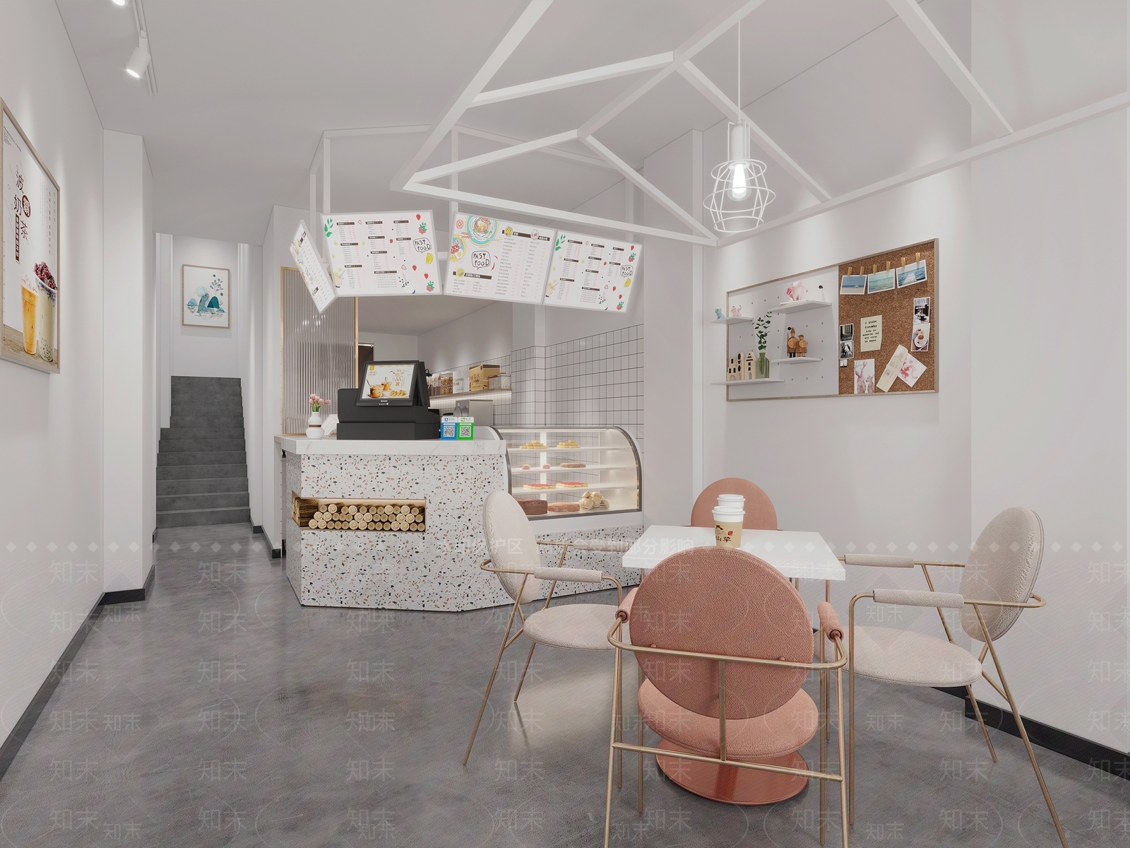 现代奶茶店3D模型下载【ID:291814716】