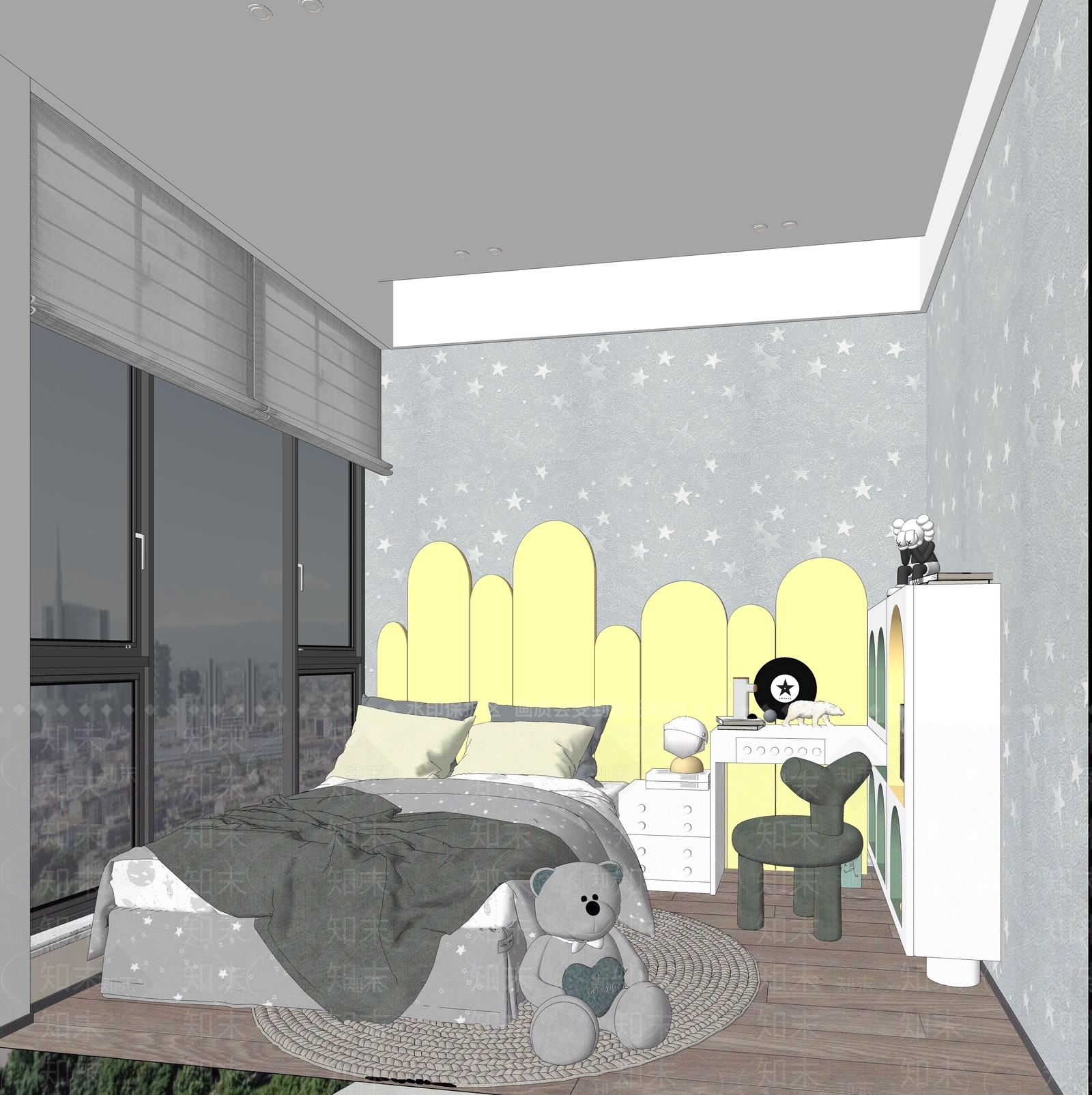 现代儿童房SU模型下载【ID:891842879】