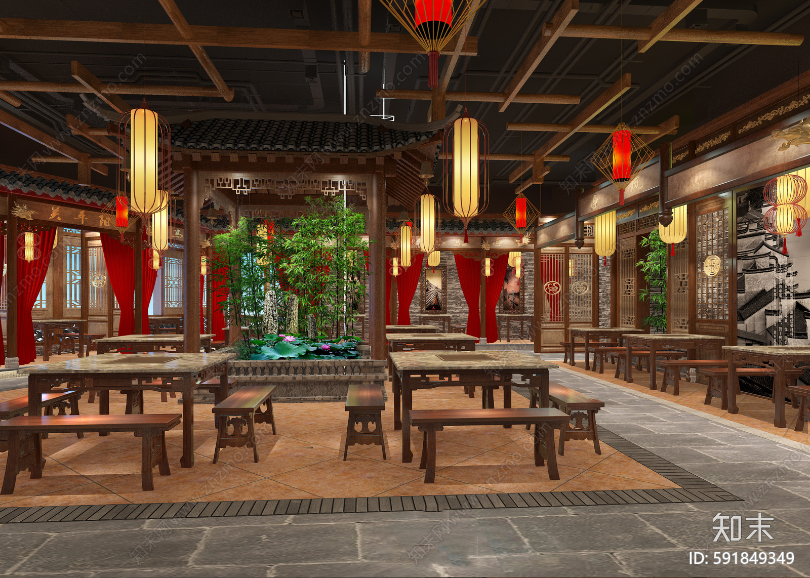 火锅店施工图下载【ID:591849349】