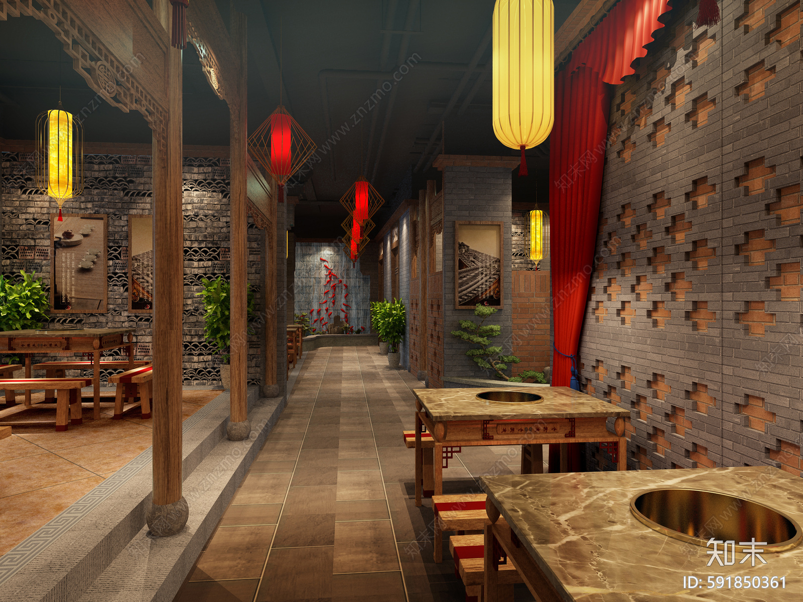 火锅店cad施工图下载【ID:591850361】