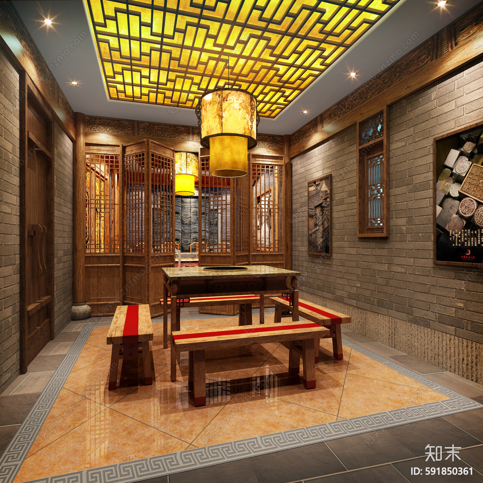 火锅店cad施工图下载【ID:591850361】