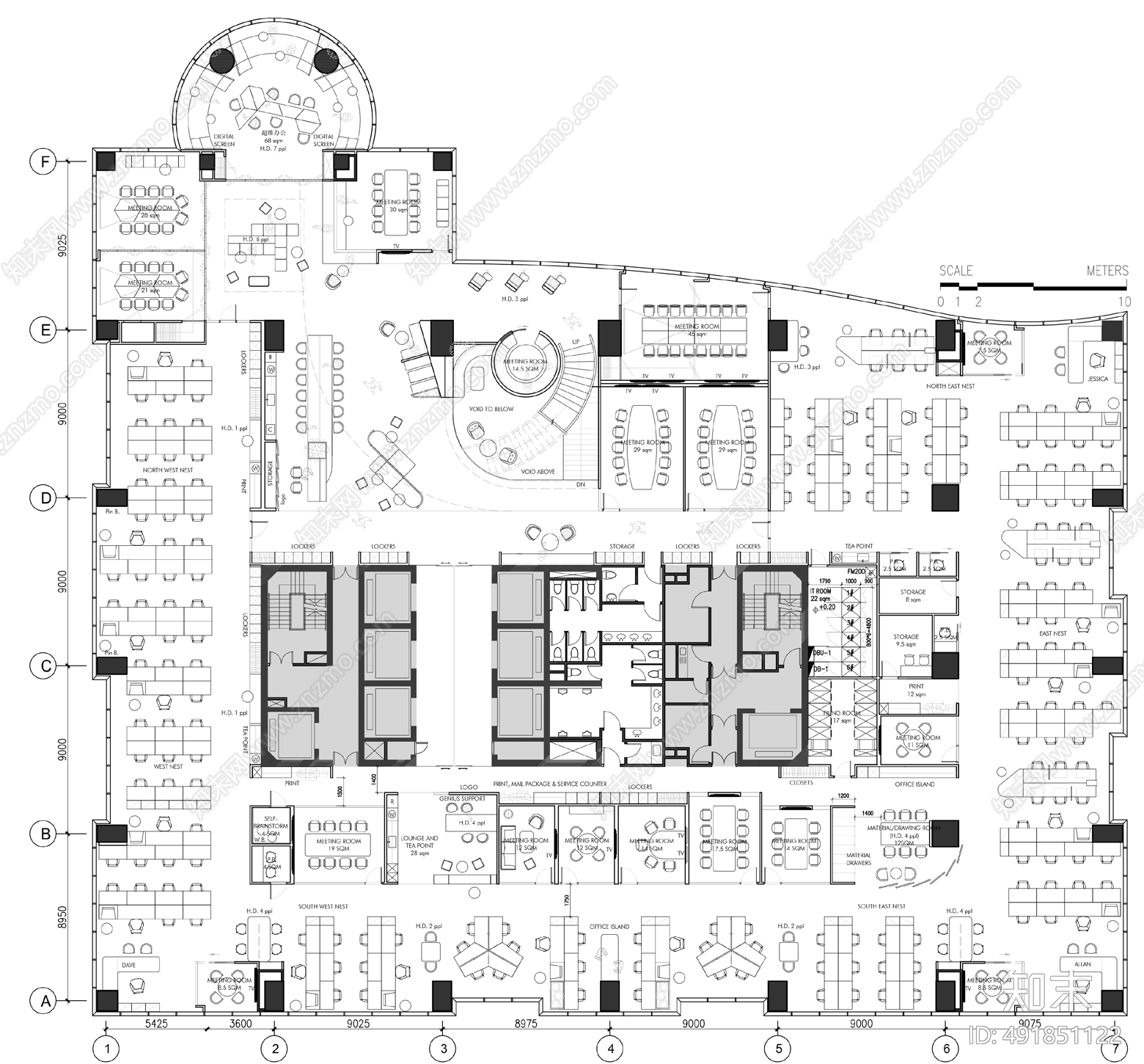 办公室cad施工图下载【ID:491851122】