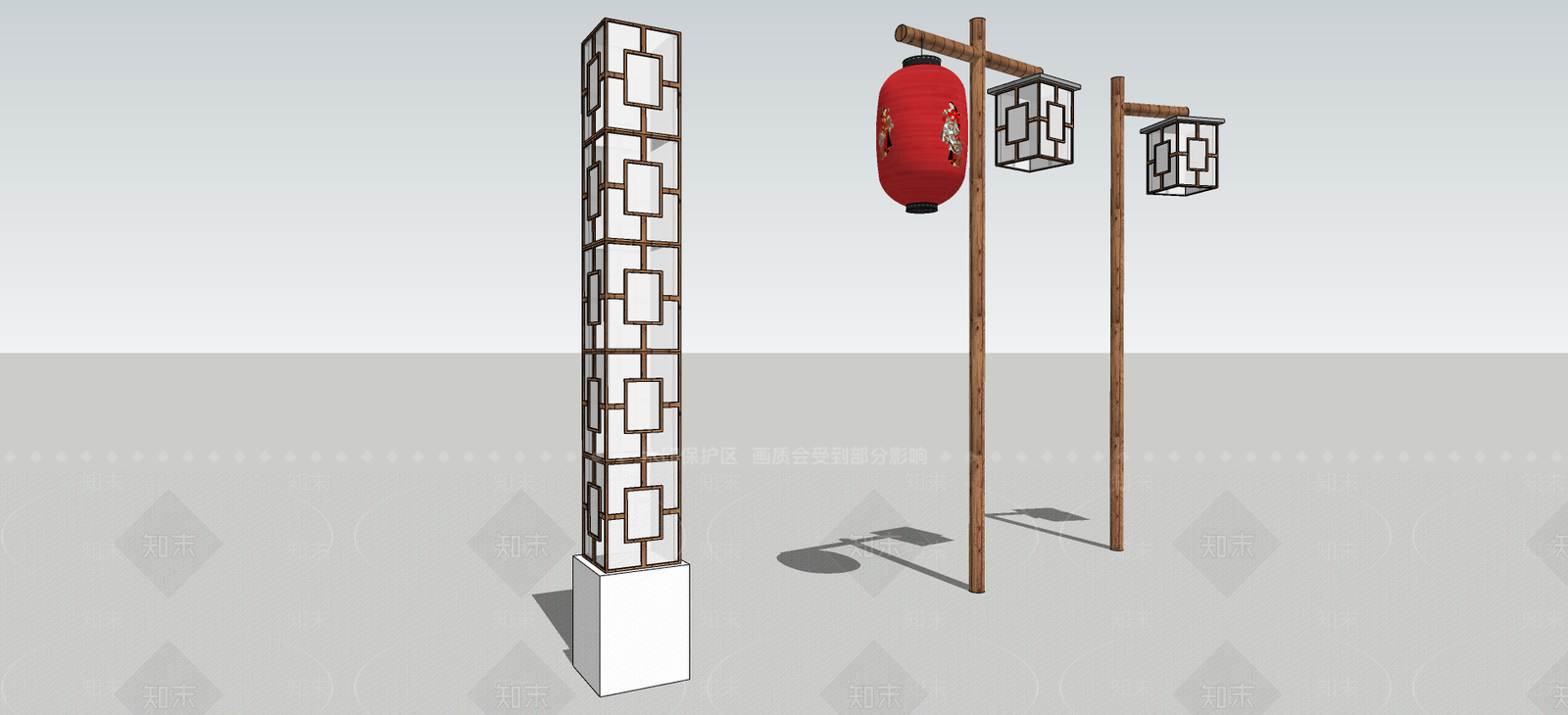新中式路灯SU模型下载【ID:391892540】