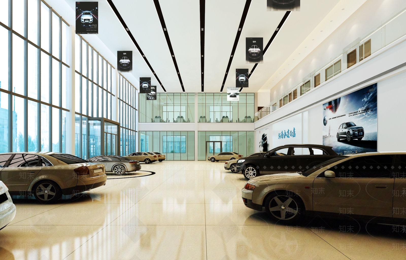 现代4s店展厅3D模型下载【ID:391897565】