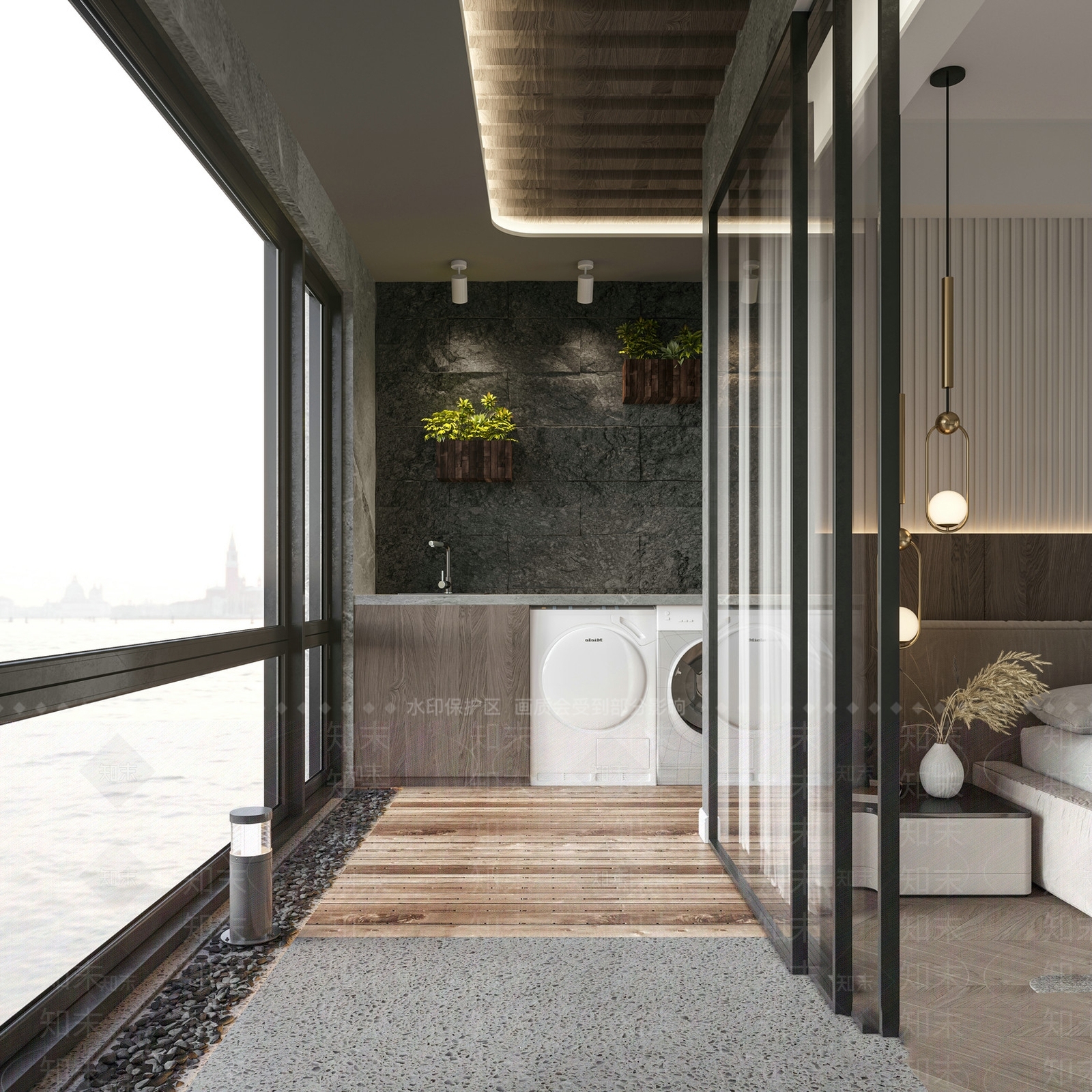 现代阳台3D模型下载【ID:291899269】
