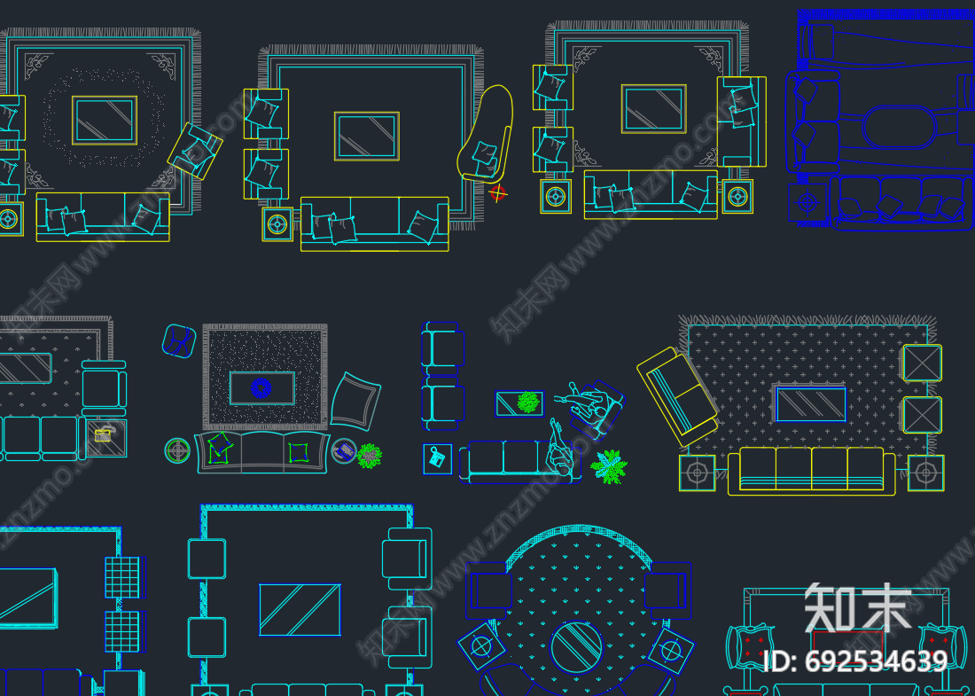 家居平面图块施工图下载【ID:692534639】