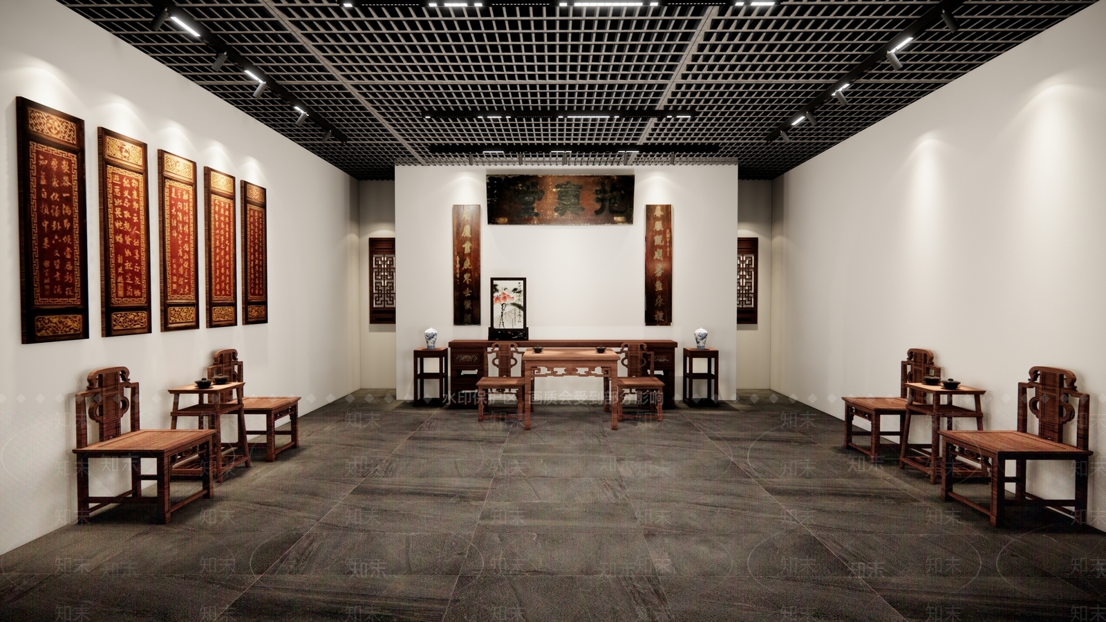 中式展厅SU模型下载【ID:291929986】