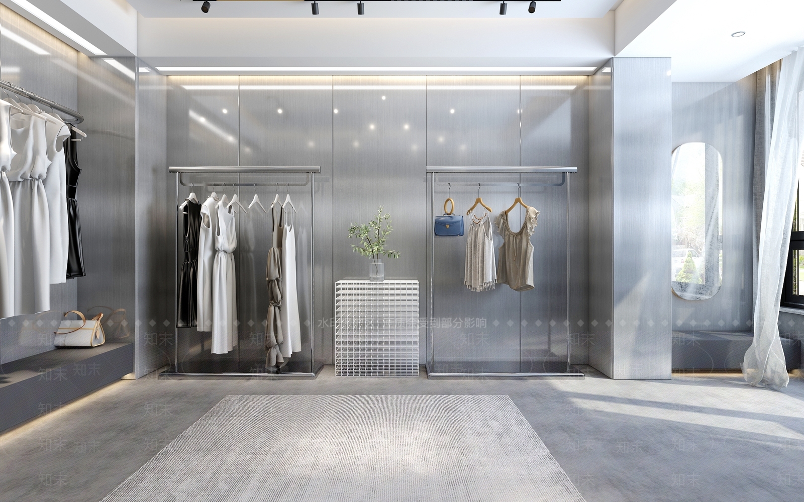 现代衣服店3D模型下载【ID:591975451】