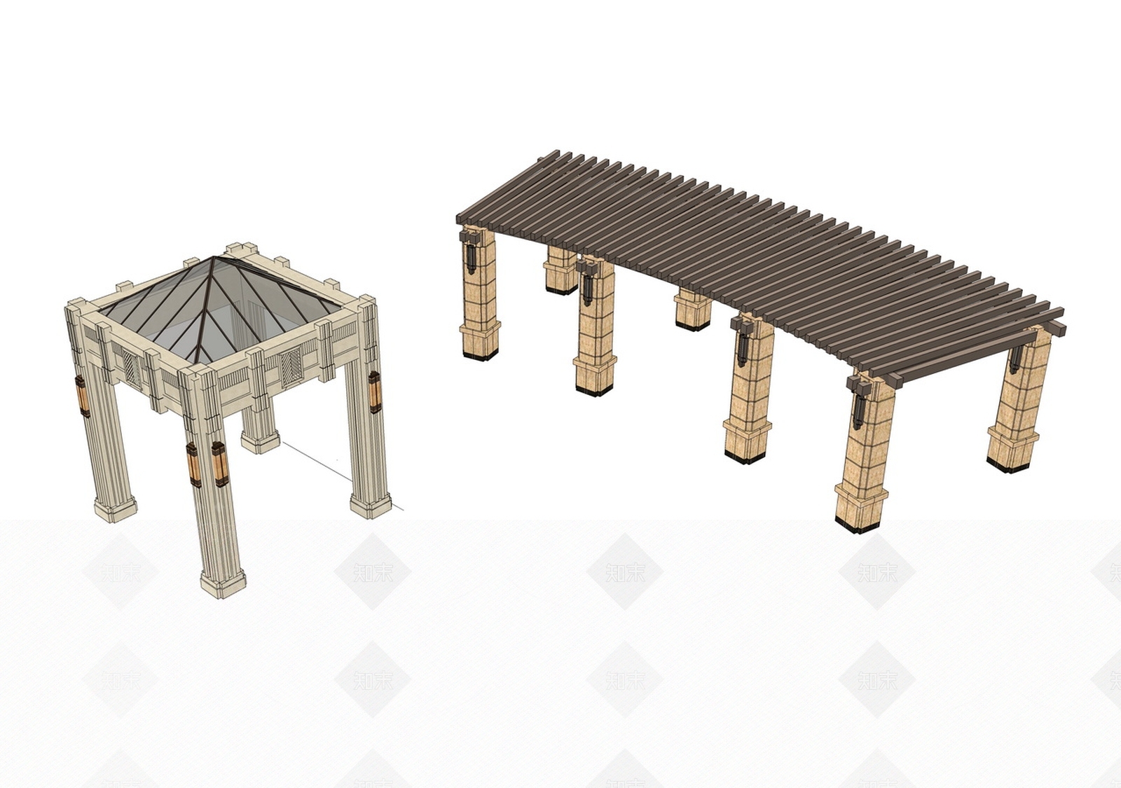 新古典凉亭SU模型下载【ID:491982710】