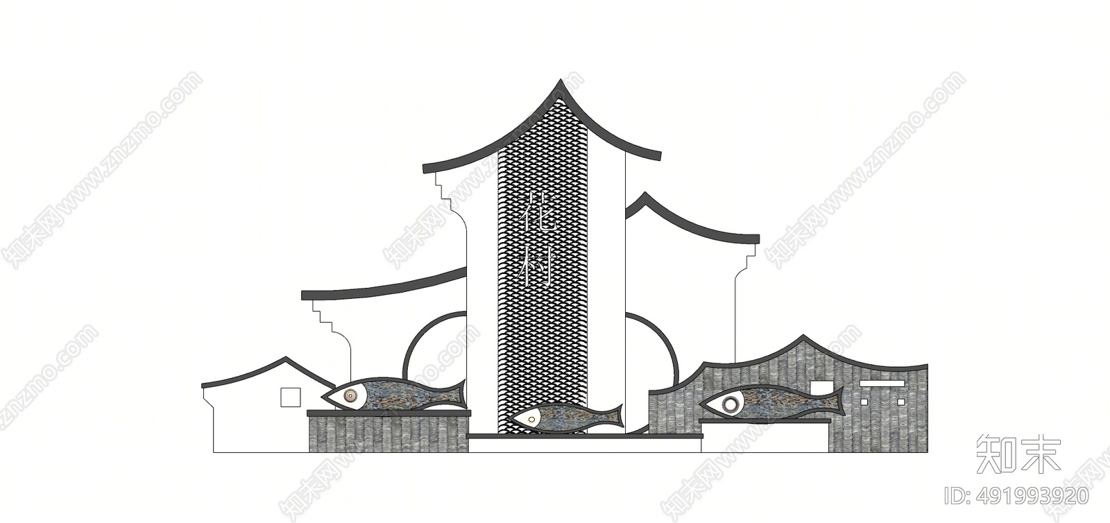 新中式指示牌SU模型下载【ID:491993920】