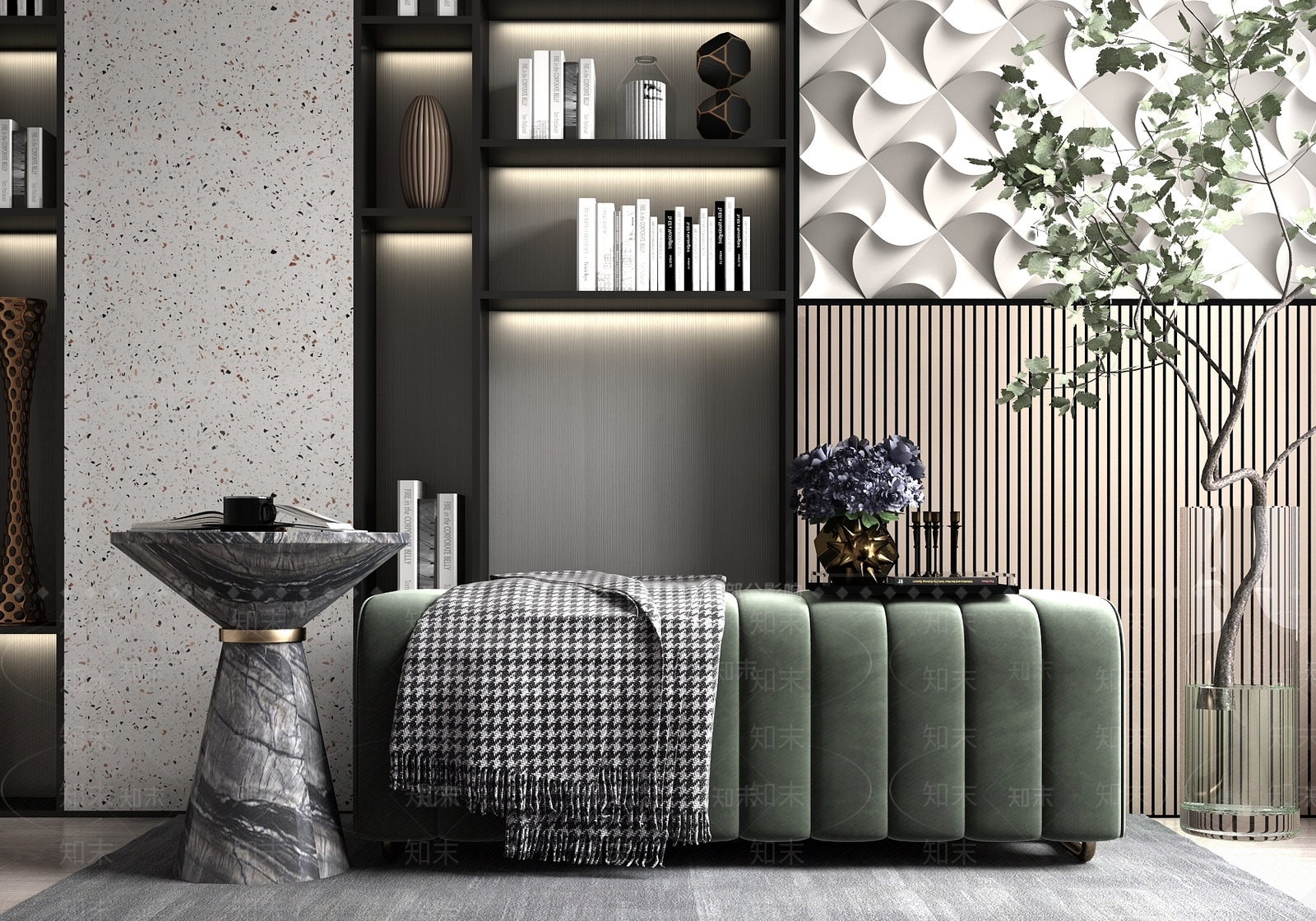 现代床尾凳3D模型下载【ID:492019439】