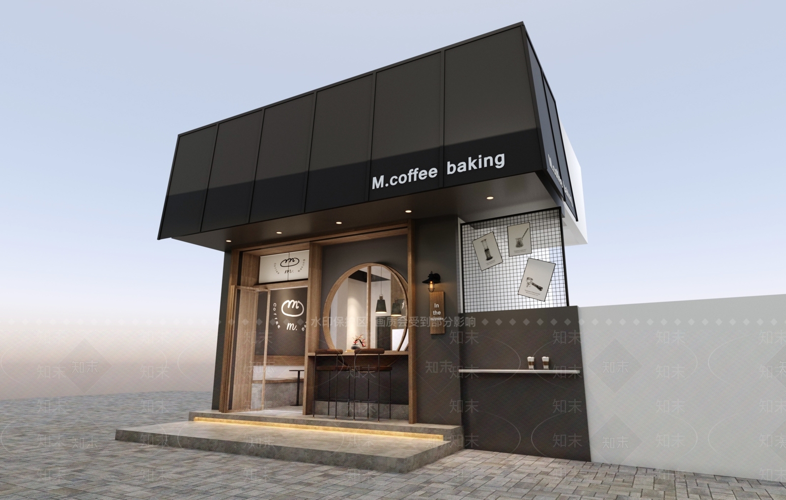 工业风奶茶咖啡店3D模型下载【ID:292040859】