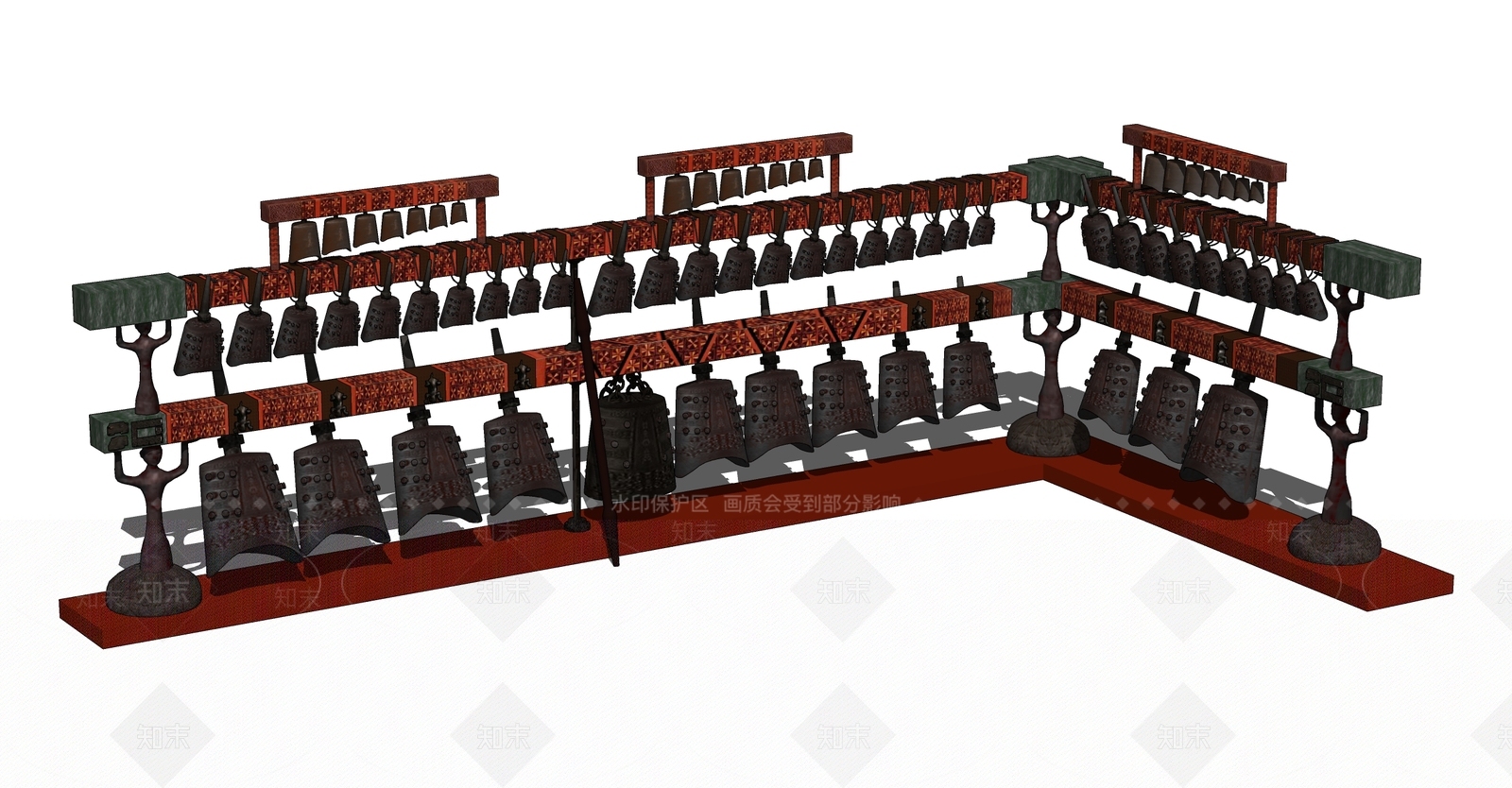 中式编钟SU模型下载【ID:692059111】