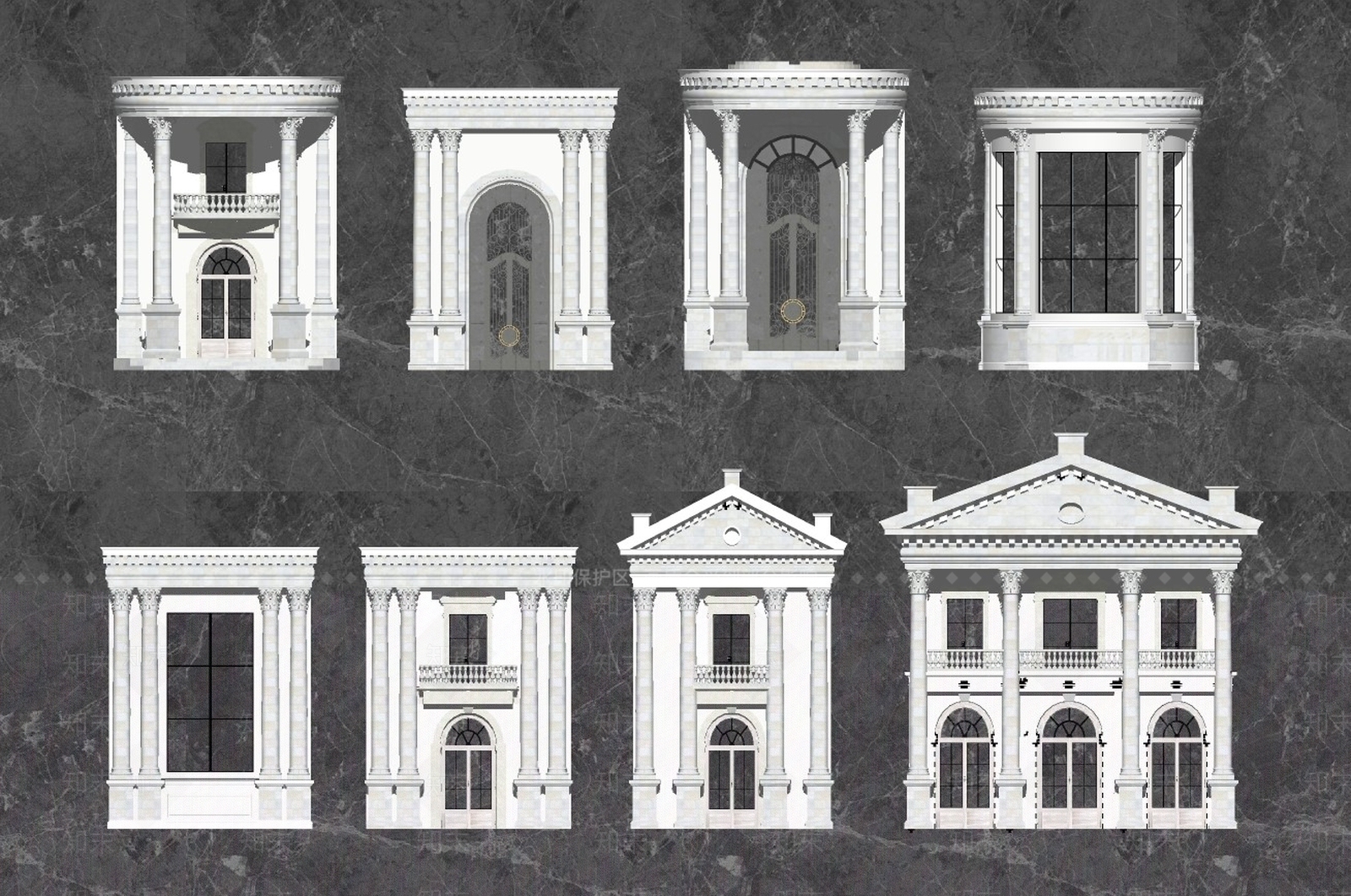 欧式别墅大门SU模型下载【ID:992071198】