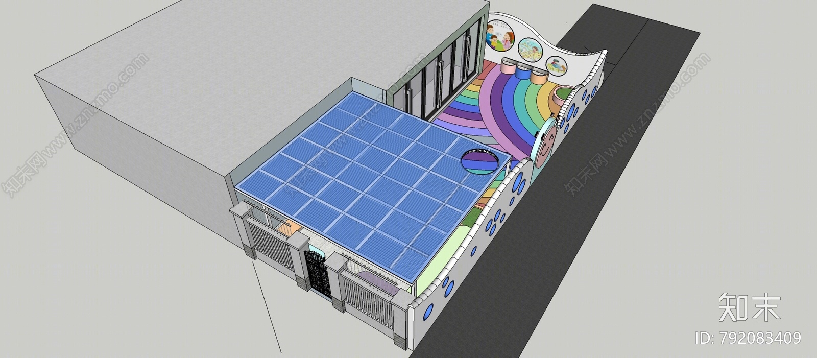 现代幼儿园SU模型下载【ID:792083409】