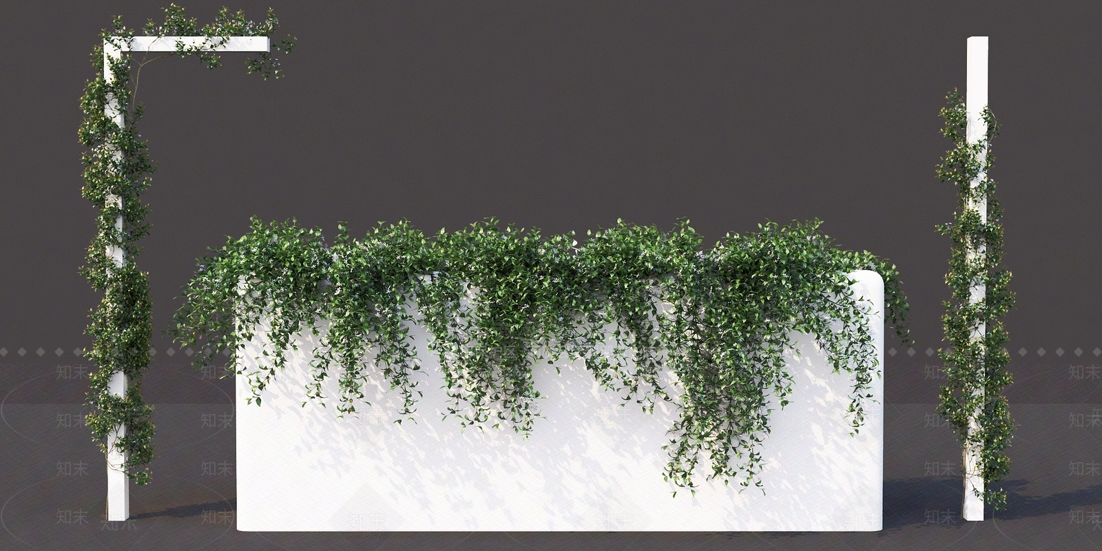 现代绿植墙3D模型下载【ID:492093215】