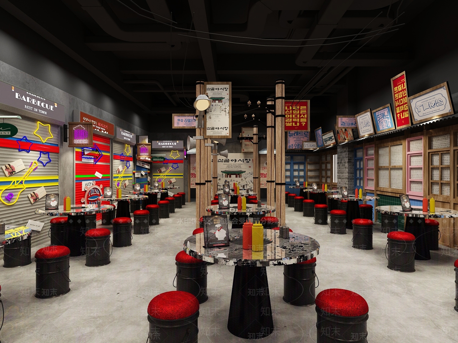工业风火锅店3D模型下载【ID:396977268】