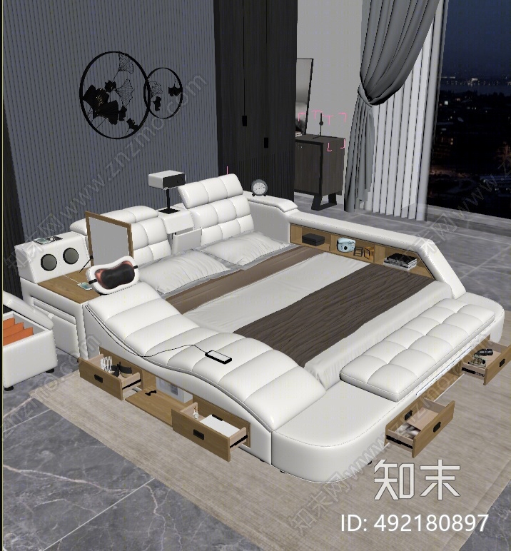 现代卧室3D模型下载【ID:492180897】