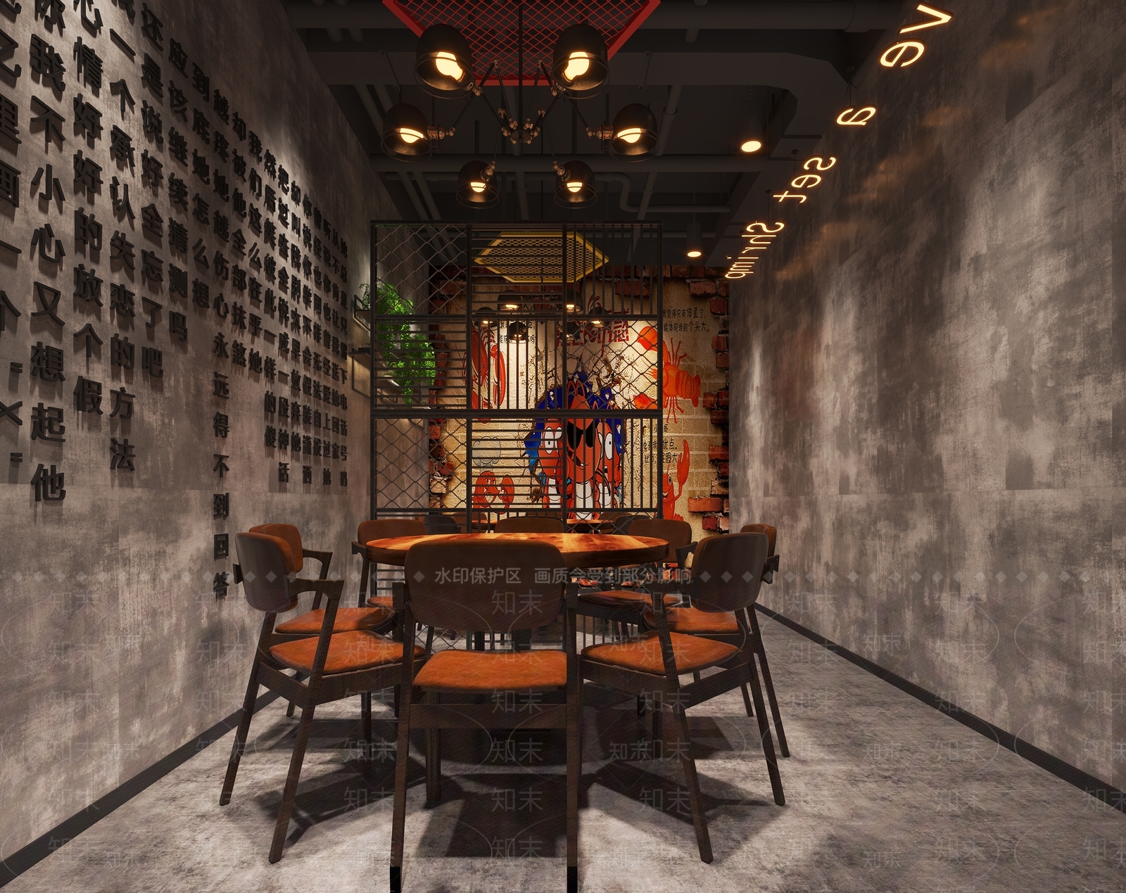 工业风火锅店3D模型下载【ID:392189234】