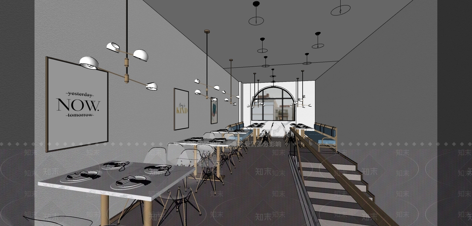 现代餐厅SU模型下载【ID:992203063】