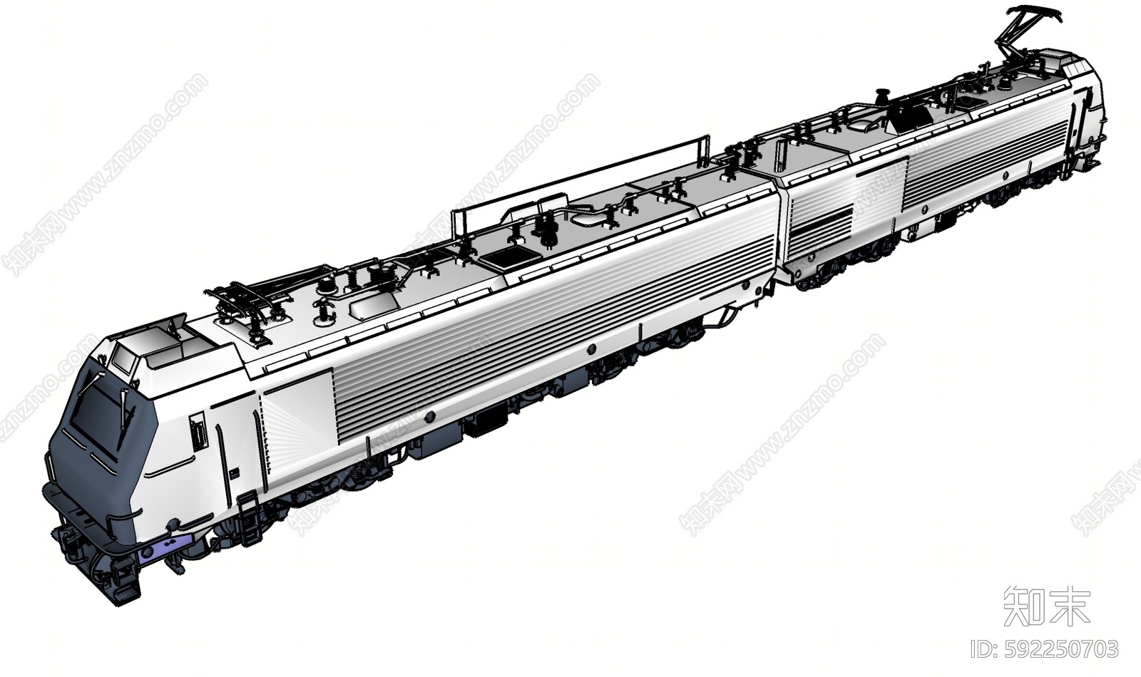 现代轨道车SU模型下载【ID:592250703】