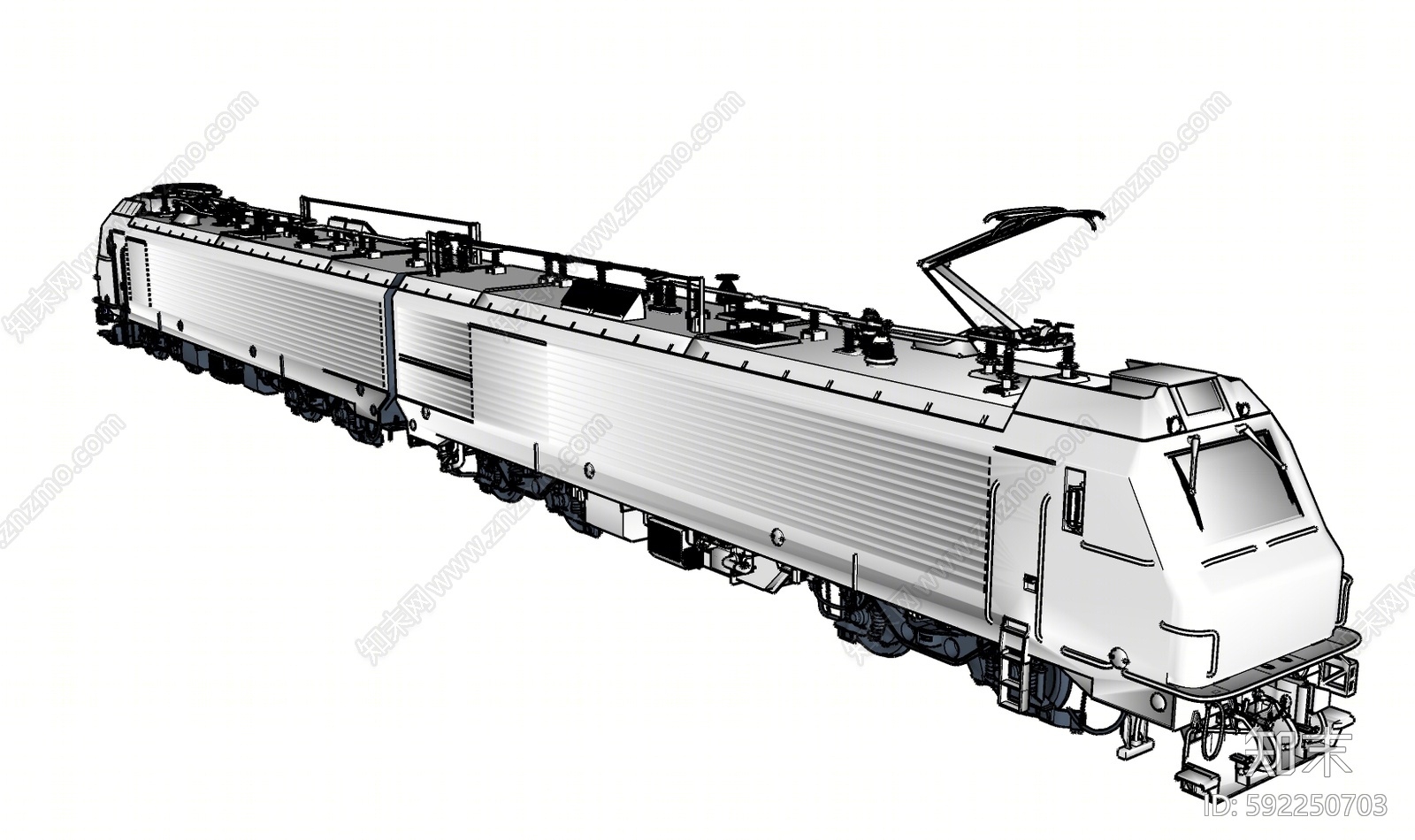 现代轨道车SU模型下载【ID:592250703】