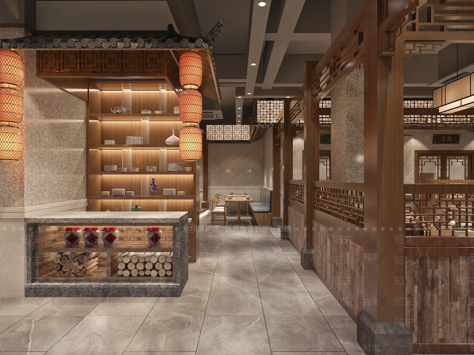 新中式火锅店3D模型下载【ID:392256206】