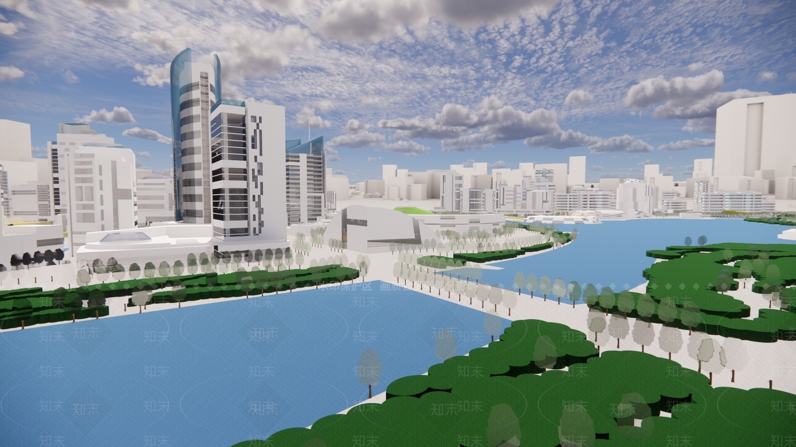 现代城市规划SU模型下载【ID:392256227】