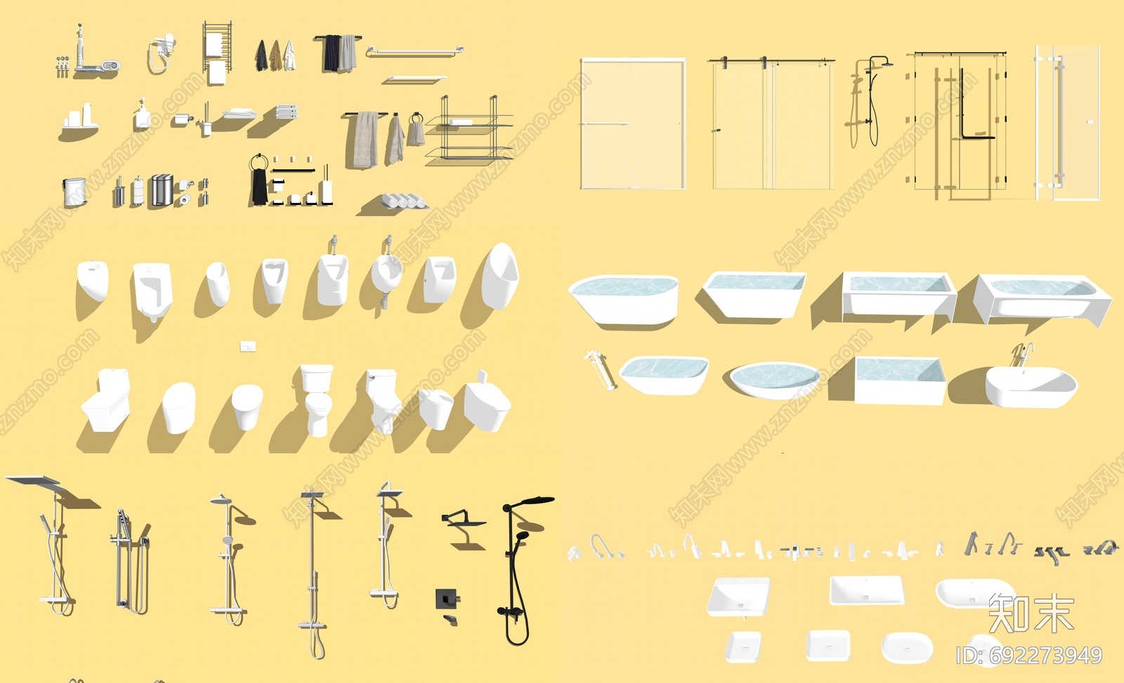 现代卫浴组合SU模型下载【ID:692273949】